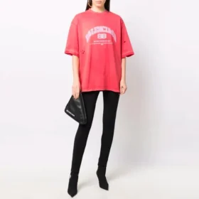 Tričko Balenciaga, střední střih „Pink“ 612966TLVJ16441