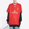 Tričko Balenciaga x adidas Soccer Oversized „Red“ 723663TNV136400