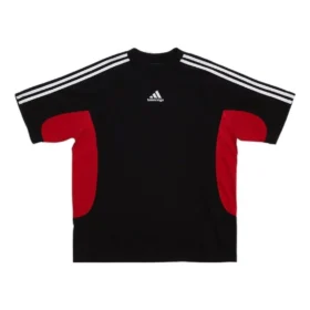 Tričko Balenciaga x adidas, střední střih „Black Red“ 712401TNVA61003