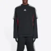 Tričko Balenciaga x adidas, střední střih „Black Red“ 712401TNVA61003