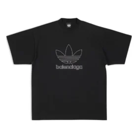 Tričko Balenciaga x adidas Trefoil „Black White“ 723976TNVN81070
