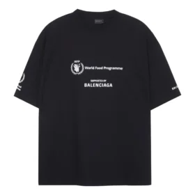 Tričko Balenciaga x WFP, střední střih „Black“ 612966TMVL21070