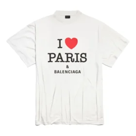 Tričko I Love Paris & Balenciaga Oversized „White“ 787349TRVU99012