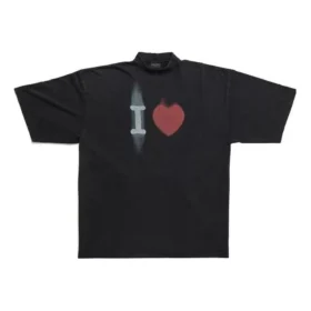 Tričko I Love, volný střih „Black“ 744439TOVH39034