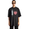 Tričko I Love, volný střih „Black“ 744439TOVH39034
