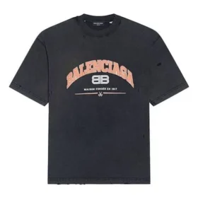 Tričko Maison Balenciaga, střední střih „Black“ 612966TLVJ11074