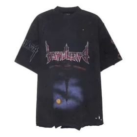 Tričko Paris Moon Upside Down, oversized „Black Faded“ 698811TOVT31055