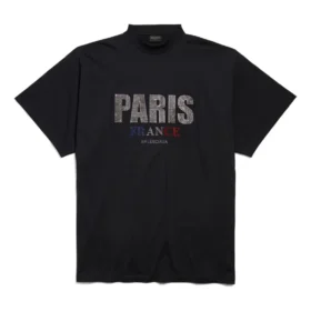 Tričko Paris Strass Oversized „Black“ 787349TRVL51000