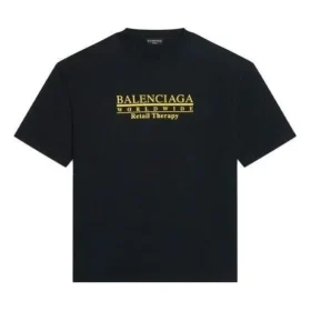 Tričko Retail Therapy, střední střih „Black Yellow“ 612966TLVB11361