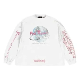 Tričko s dlouhým rukávem Balenciaga x Pink Martini Oversized „Ecru“ 699191TMVN99800