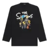 Tričko s dlouhým rukávem Balenciaga x THE SIMPSONS, střih Large, „Black“ 681046TLVG70100