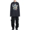 Tričko s dlouhým rukávem Balenciaga x THE SIMPSONS, střih Large, „Black“ 681046TLVG70100