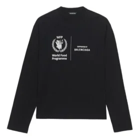 Tričko s dlouhým rukávem Balenciaga x WFP, střední střih „Black“ 612967THV841000