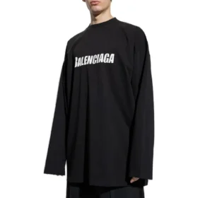 Tričko s dlouhým rukávem Caps Oversized „Black“ 681046TNVL11070