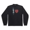 Tričko s dlouhým rukávem I Love, střední střih „Black“ 744449TOVH39034