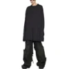 Tričko s dlouhým rukávem, oversized „Black Faded“ 739783TOVF49034