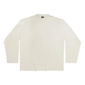 Tričko s dlouhým rukávem Oversized „Off White“ 739783TOVF49199