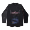 Tričko s dlouhým rukávem Paris Moon Upside Down Oversized „Black Faded“ 698155TOVT31055