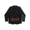 Tričko s dlouhým rukávem Paris Moon Upside Down Oversized „Black Faded“ 698155TOVT31055