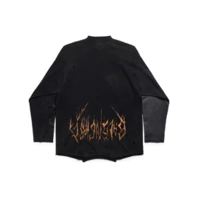 Tričko s dlouhým rukávem Paris Moon Upside Down Oversized „Black Faded“ 698155TOVT31055