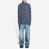 Tričko s krátkým rukávem a logem Scribble, volný střih „Midnight Blue“ 662983TLLJ48502