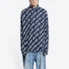 Tričko s krátkým rukávem a logem Scribble, volný střih „Midnight Blue“ 662983TLLJ48502