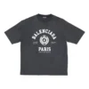 Tričko s krátkým rukávem a logem Varsity „Washed Black“ 612966TMV981000