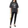 Tričko s krátkým rukávem a logem Varsity „Washed Black“ 612966TMV981000