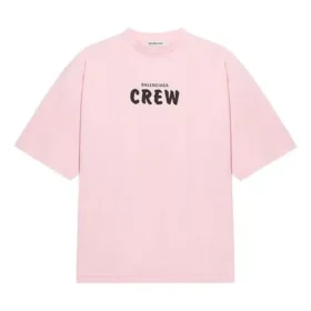 Tričko s krátkým rukávem a potiskem loga Crew, růžové/červené 620941TIVG91900