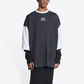 Tričko s logem a 3/4 rukávy „Washed Black Heather Grey“ 699190TMVC81208