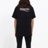 Tričko s logem, volný střih, krátký rukáv, unisex, černé 556150TAV441000