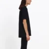 Tričko s logem, volný střih, krátký rukáv, unisex, černé 556150TAV441000