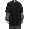 Tričko s nášivkou BB Be Different s dlouhým rukávem „Black Grey“ 720407TNVV31070