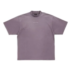 Tričko s potiskem na zádech, střední střih „Purple Grey“ 764235TPVK15500