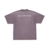 Tričko s potiskem na zádech, střední střih „Purple Grey“ 764235TPVK15500