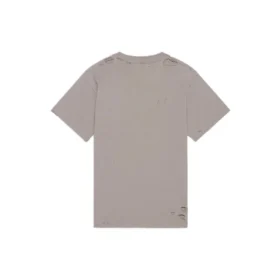 Tričko s rozmazaným logem a výřezem, retro klasické, s krátkým rukávem, unisex, šedé 661705TKVD58174