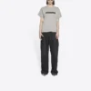 Tričko s rozmazaným logem a výřezem, retro klasické, s krátkým rukávem, unisex, šedé 661705TKVD58174