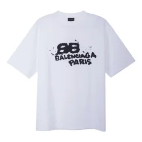 Tričko s ručně kreslenou ikonou BB Icon, střední střih „White Black“ 612966TNVN49040