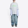 Tričko s vrstveným logem Slime „Grey“ 671401TLVF11203