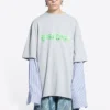 Tričko s vrstveným logem Slime „Grey“ 671401TLVF11203