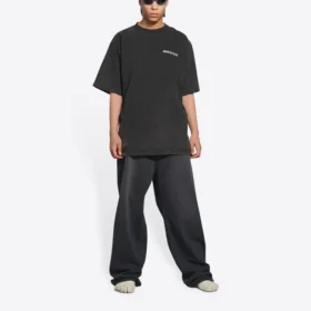 Tričko Turn Slit „Washed Black“ 675016TLVB39034