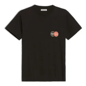 Uniformní potisk loga, retro, úzký střih, krátký rukáv, černá 612964TIV791000