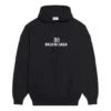 Unisex FW21 fleecová mikina s potiskem loga, dlouhý rukáv, s kapucí, černá 600583TKVI81070