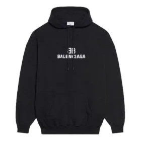 Unisex FW21 fleecová mikina s potiskem loga, dlouhý rukáv, s kapucí, černá 600583TKVI81070