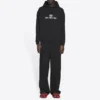 Unisex FW21 fleecová mikina s potiskem loga, dlouhý rukáv, s kapucí, černá 600583TKVI81070