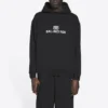 Unisex FW21 fleecová mikina s potiskem loga, dlouhý rukáv, s kapucí, černá 600583TKVI81070