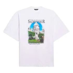 Unisex SS21 Oversized bavlněné tričko, bílé, 641614TJVH69000