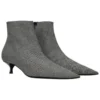 Vlněné kostkované kozačky s špičatou špičkou „Grey“ 579218W1SR01214