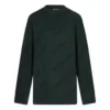 Vlněný svetr s kulatým výstřihem a celoplošným logem „Dark Green“ 657400T15673050