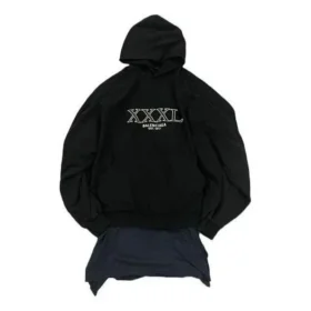 XXXL Mikina s kapucí a nášivkami, oversized „Black“ 720406TNVD91070